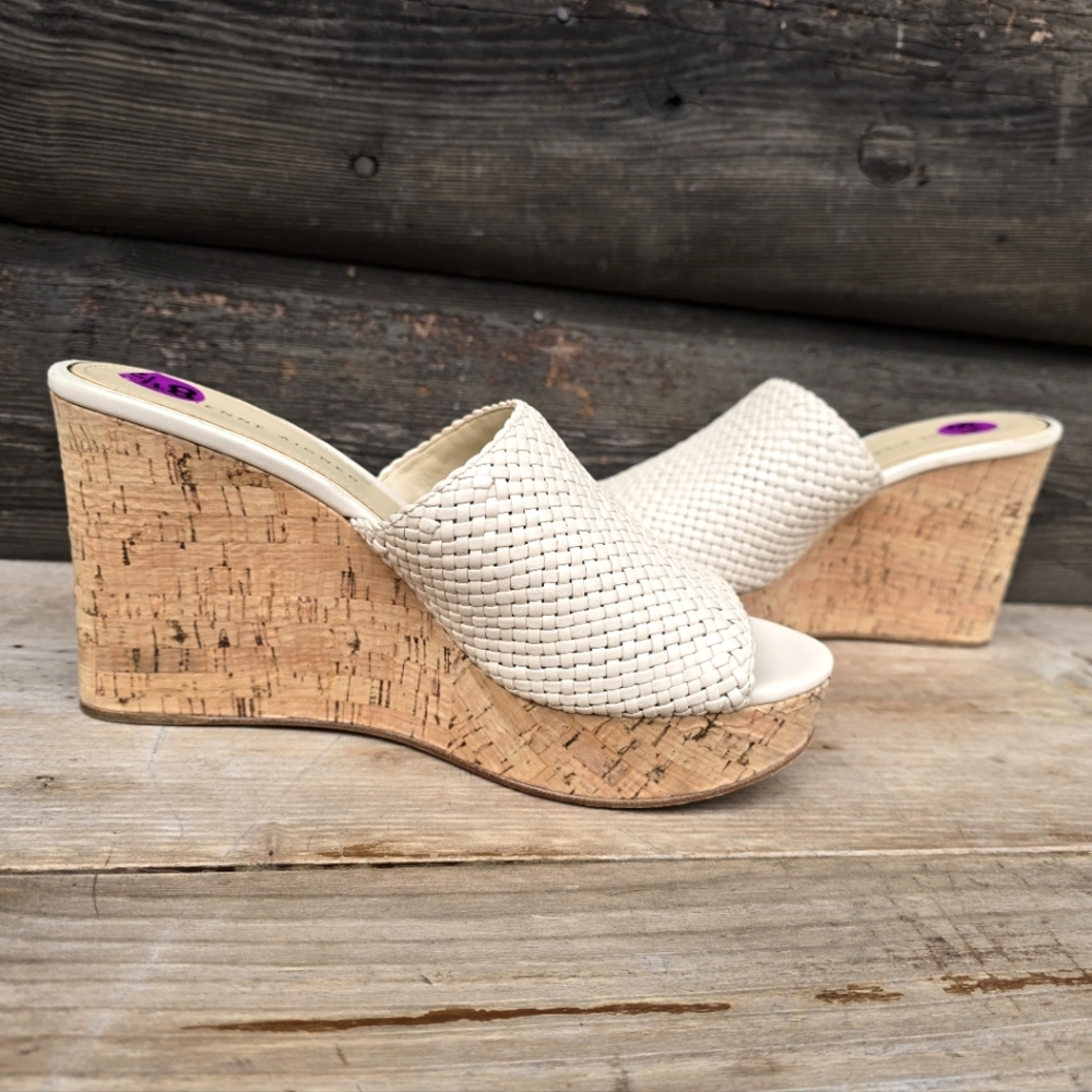 Etienne Aigner Daiquiri Costal Boho Luxe Mule Platform Cork Wedge Sandals 8.5M - Picture 5 of 16